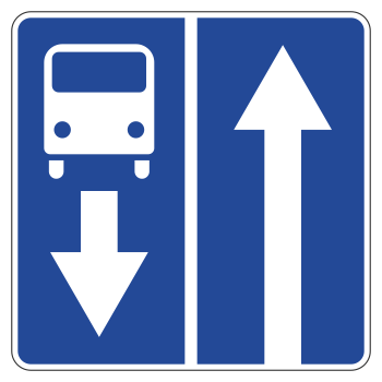 Дорожный знак 5.11.1 «Дорога с полосой для маршрутных транспортных средств» (металл 0,8 мм, III типоразмер: сторона 900 мм, С/О пленка: тип А инженерная)